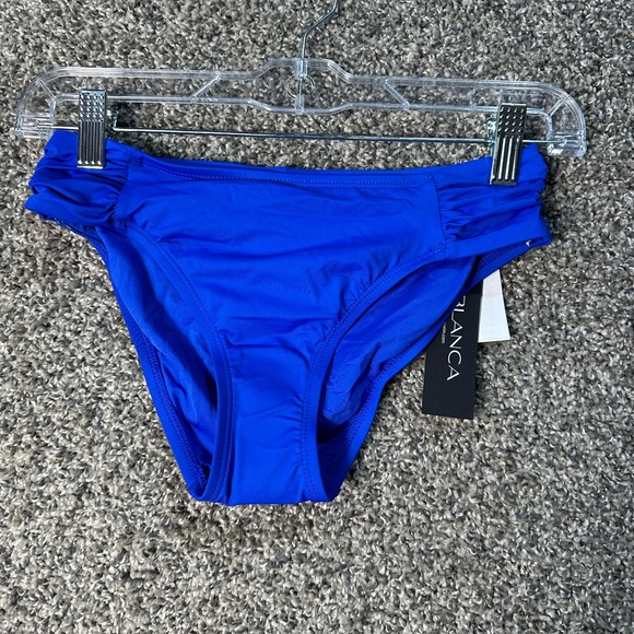 NWT La Blanca Women's  Side Shirred Hipster Swimsuit Bottom Sz 4 - Picture 3 of 6